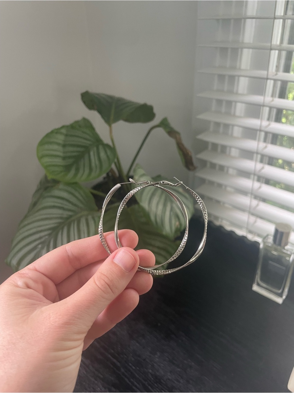 Large gold hoop earrings